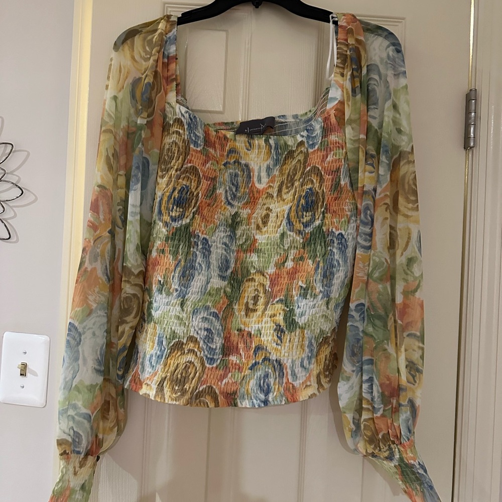 Anthropologie New Smoked Blouse, XL